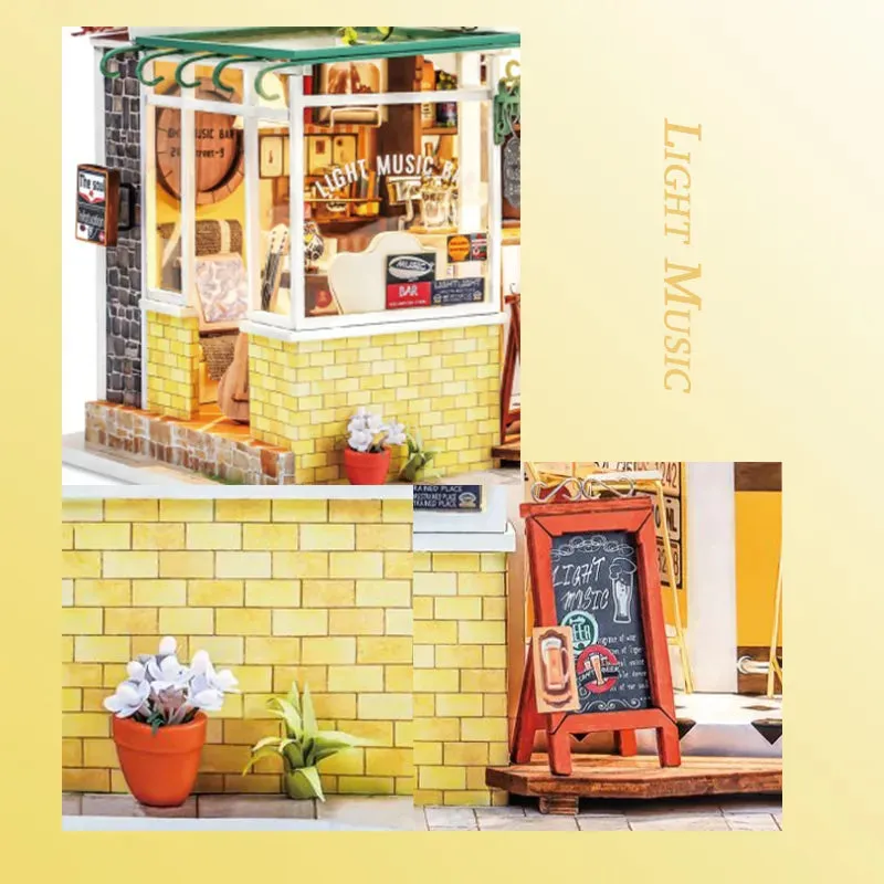 DIY Miniature House | Light Music Bar Dollhouse Kit