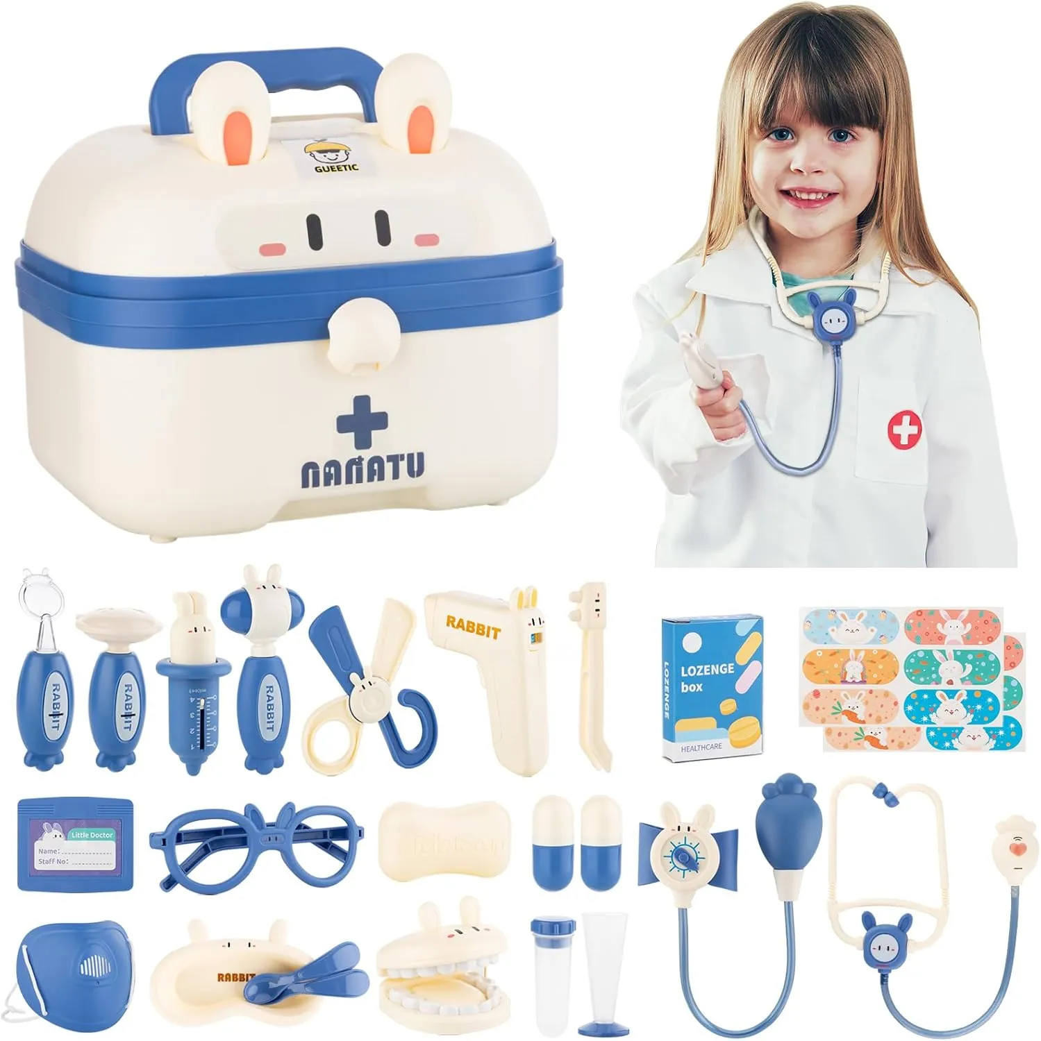 Doctor Kit for Toddlers 3-5 Pretend Play Educational Doctor Toys, Medical Kit with Stethoscope, Doctor Play Set for Dentist Doctor, Role Play Toys for 3 4 5 Years Old Girls Boys Toddler Gift