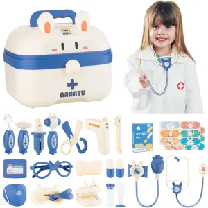 Doctor Kit for Toddlers 3-5 Pretend Play Educational Doctor Toys, Medical Kit with Stethoscope, Doctor Play Set for Dentist Doctor, Role Play Toys for 3 4 5 Years Old Girls Boys Toddler Gift