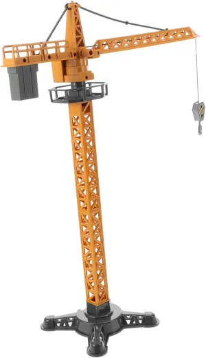 DOITOOL Slewing Crane Realistic Diecast Tower Crane Model for Boys Manual Operation for Fine Motor Skills Development for Construction Play Learning Activities