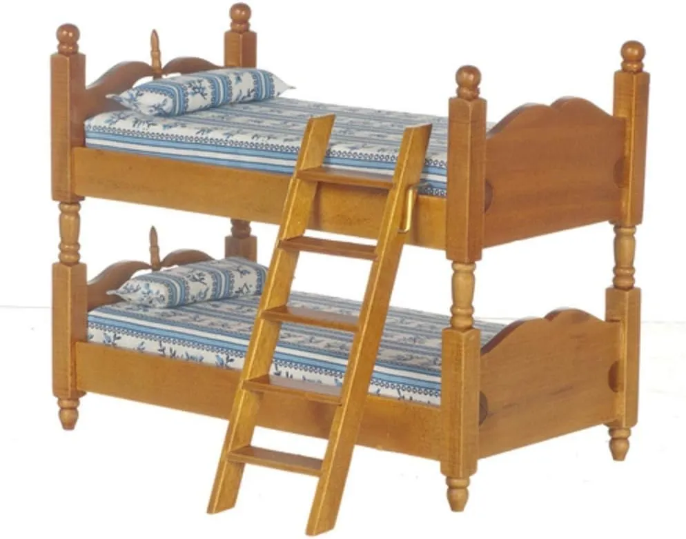 Dollhouse Miniature Bunk Bed with Ladder