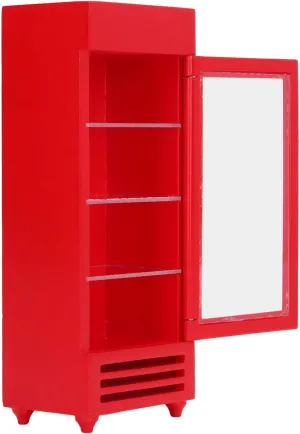 Dollhouse Vertical Refrigerator 1:12 Wood High Simulation Stimulate Bright Color Doll House Vending Machine for DIY, Dollhouse Vertical Refrigerator Doll House Freezer Machine
