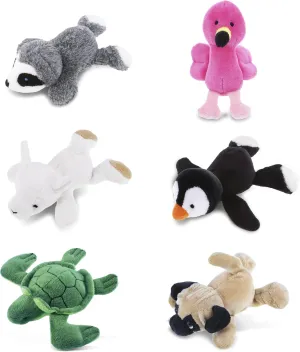 DolliBu Cool Animals Plush Magnets Kit - Fluffy Zoo Animals Stuffed Plush Magnets, Cute Zoo Animal Collection Magnets for Kitchen Fridge, Locker, Home Décor and Office Novelty Accessory - 6 Pc Set