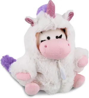 DolliBu Cow Unicorn Plush Stuffed Animal Toy - Super Soft Cowcorn Dress Up with Removable Plush Unicorn Outfit, Cute Fantasy Wildlife Gift - 6 Inches