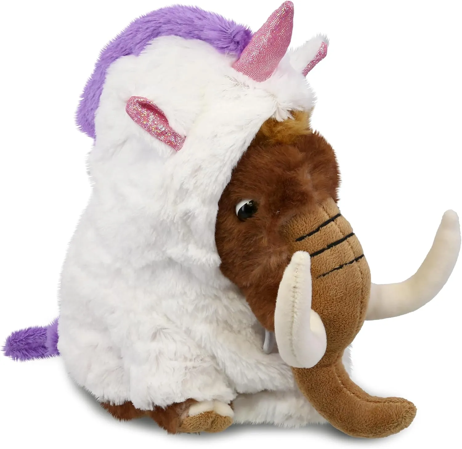 DolliBu Large Wild Mammoth Unicorn Plush Stuffed Animal Toy - Super Soft Mammothcorn Dress Up with Removable Plush Unicorn Outfit, Cute Fantasy Pet Life Gift - 9 Inches