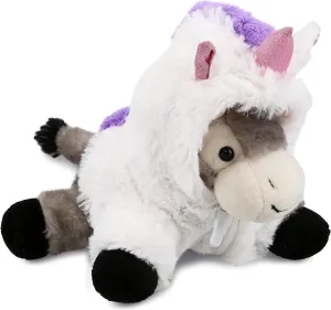 DolliBu Lying Grey Donkey Unicorn Plush Stuffed Animal Toy - Super Soft Donkeycorn Dress Up with Removable Unicorn Plush Outfit, Cute Fantasy Gift - 9 Inches