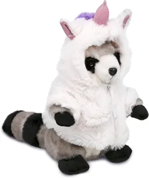 DolliBu Raccoon Unicorn Plush with Clothes Stuffed Animal Toy - Super Soft Raccooncorn Dress Up with Removable Plush Unicorn Outfit, Cute Fantasy Wildlife Gift - 9 Inches