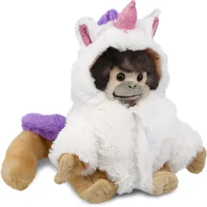 DolliBu Squirrel Monkey Unicorn Plush Stuffed Animal Toy - Super Soft Monkeycorn Dress Up with Removable Unicorn Plush Outfit, Cute Fantasy Gift - 12.5 Inches