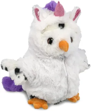 DolliBu White Owl Unicorn Plush Stuffed Animal Toy - Super Soft Birdcorn Dress Up with Removable Plush Unicorn Outfit, Cute Fantasy Pet Life Gift - 8.5 Inches