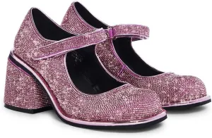 Dolls Kill Desire Me Rhinestone Mary Janes by Sugar Thrillz – Pumps with Sparkling Rhinestones, Block Heels, and Hook-and-Loop Closure, Perfect for Parties and Nights Out