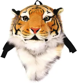 Domineering 3D Animal Backpack - Tiger Head/Lion Head, Large, Tiger Yellow