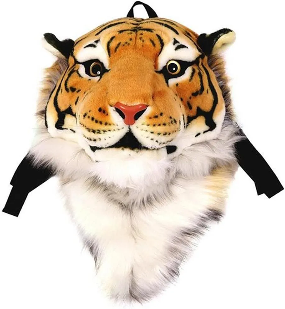 Domineering 3D Animal Backpack - Tiger Head/Lion Head, Large, Tiger Yellow