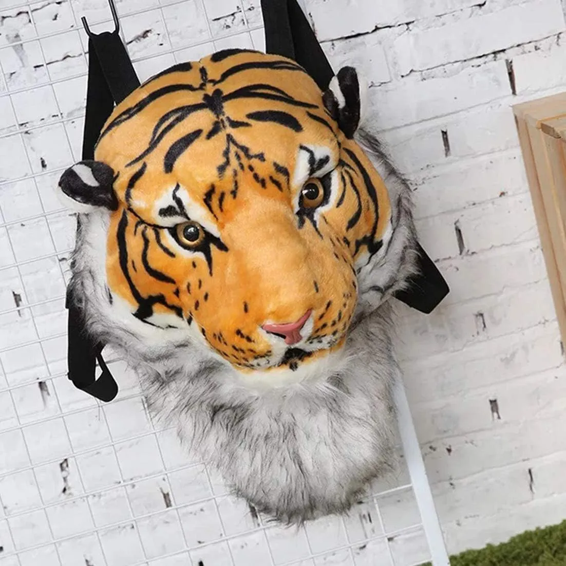 Domineering 3D Animal Backpack - Tiger Head/Lion Head, Large, Tiger Yellow