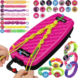 Dpai Friendship Bracelet Making Kit for Girls,DIY Arts and Crafts Toys,Jewelry String Maker Kit,The Best Birthday Gifts Ideas for Girls 6 7 8 9 10 11 12  Years Old（Rose and Black