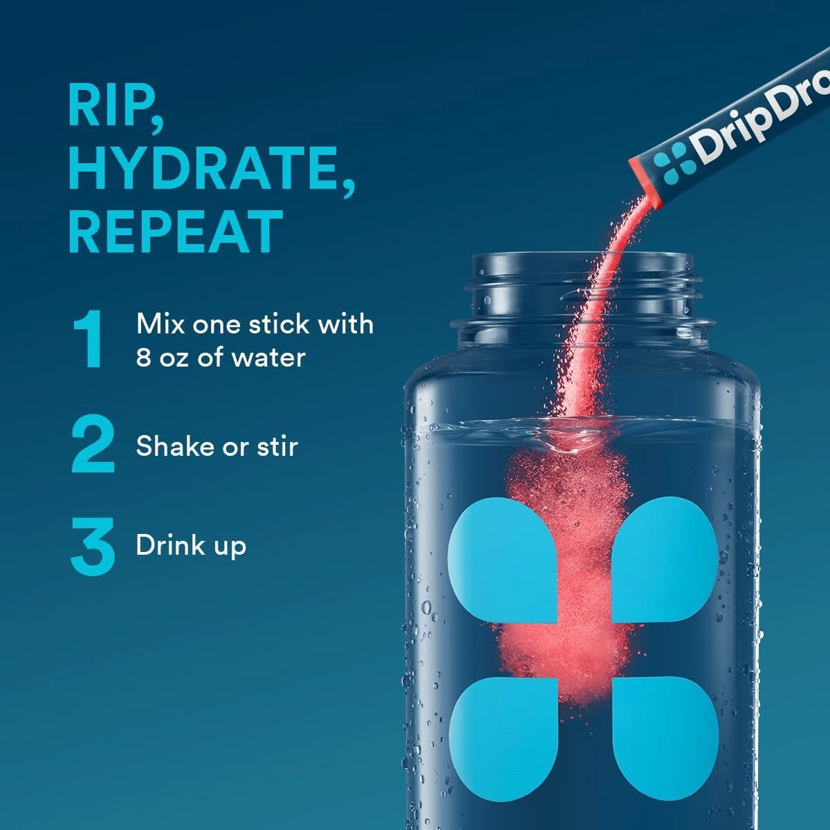 DripDrop Hydration Packets - Watermelon - Single Serve Electrolytes Powder Drink Mix - Non-GMO, Gluten Free, Vegan - 32 Sticks