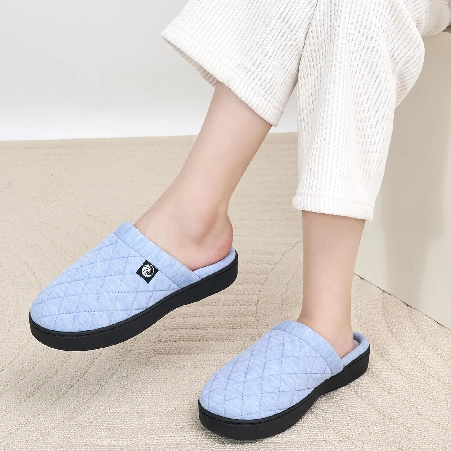 Ecetana Women's & Men's Memory Foam Bedroom Slippers - Comfortable Fuzzy Indoor/Outdoor House Shoes