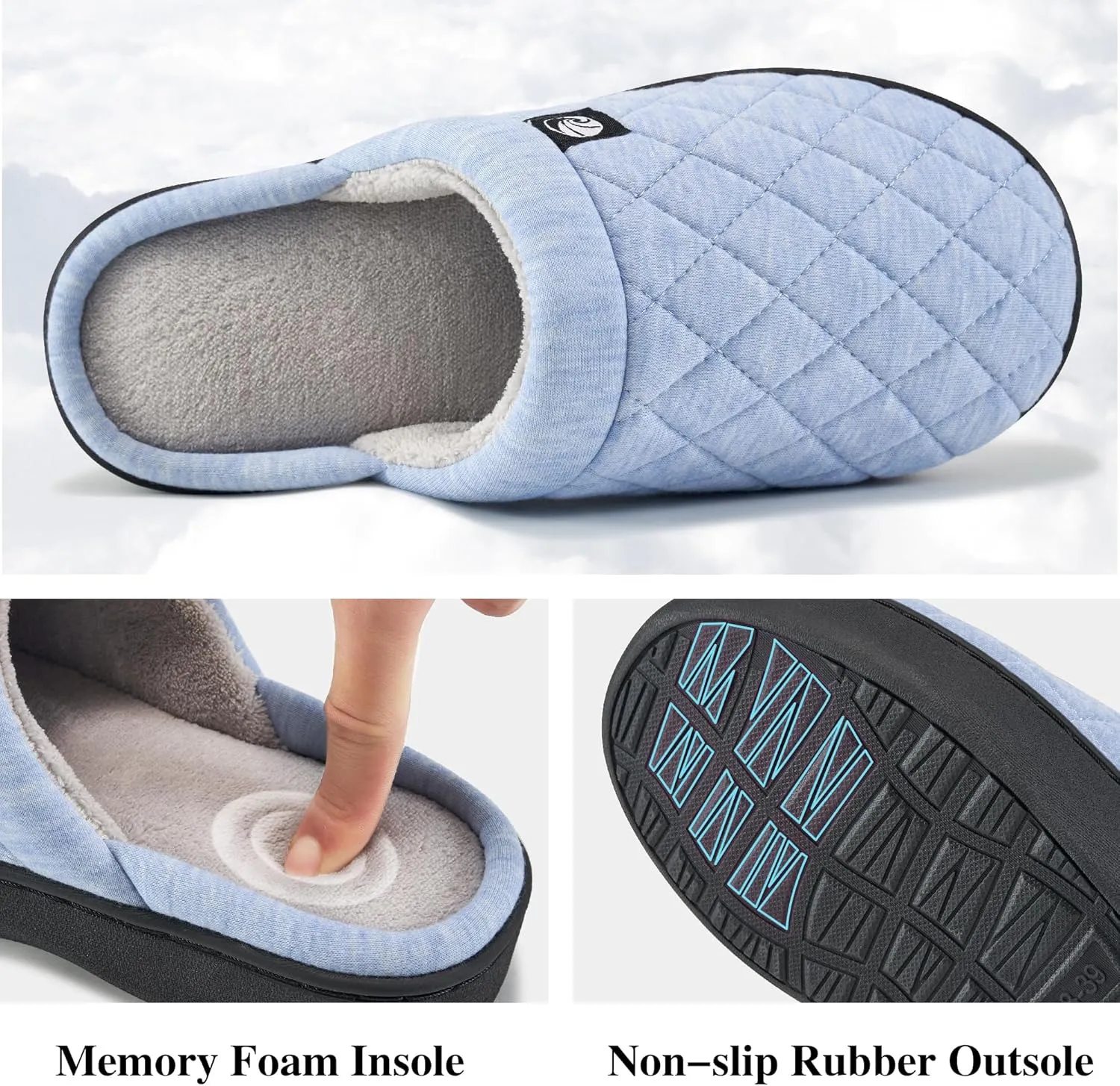Ecetana Women's & Men's Memory Foam Bedroom Slippers - Comfortable Fuzzy Indoor/Outdoor House Shoes