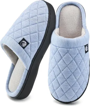 Ecetana Women's & Men's Memory Foam Bedroom Slippers - Comfortable Fuzzy Indoor/Outdoor House Shoes