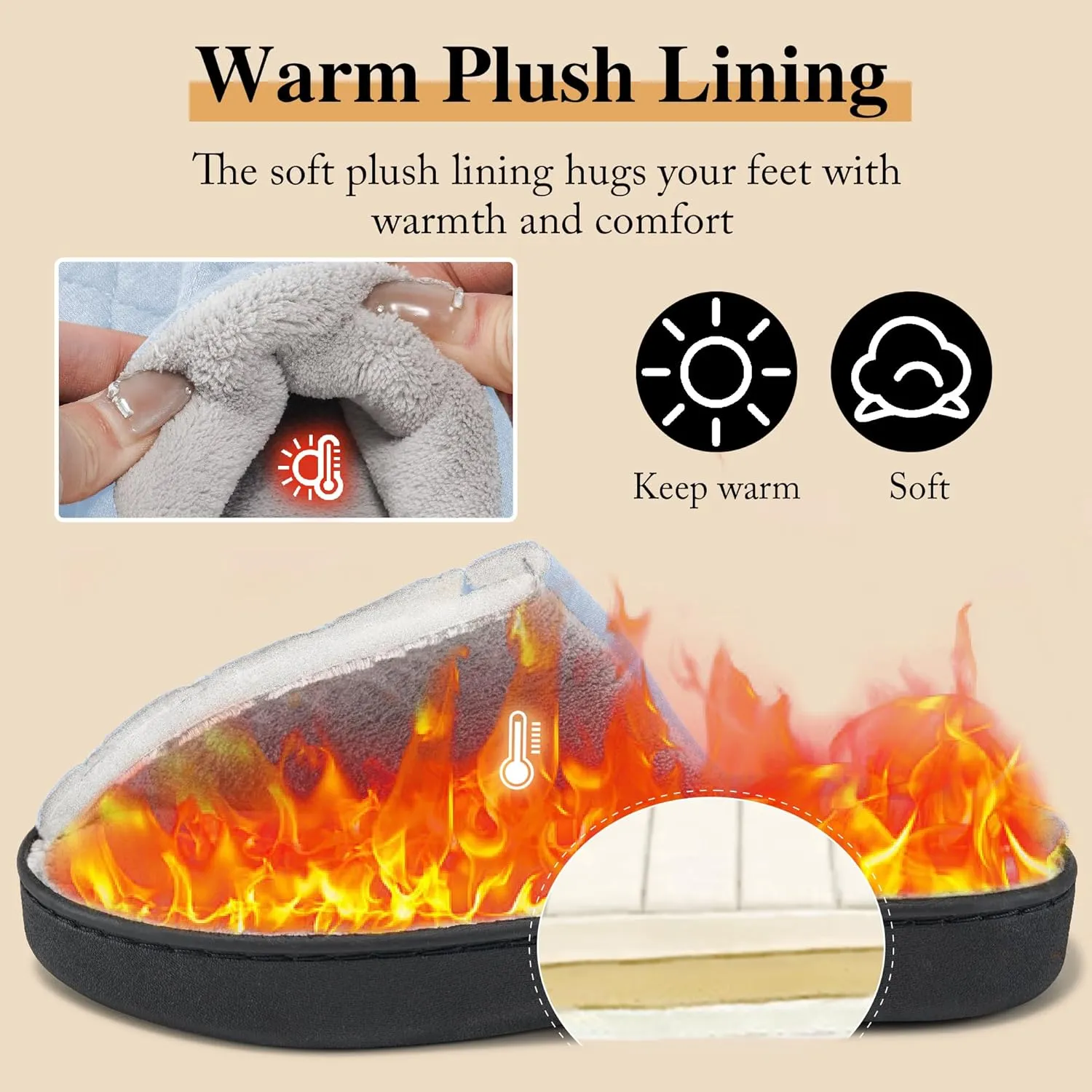 Ecetana Women's & Men's Memory Foam Bedroom Slippers - Comfortable Fuzzy Indoor/Outdoor House Shoes