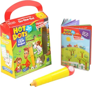 Educational Insights Hot Dots Learn My 123's & Shapes with Highlights, Homeschool & School Readiness Learning Workbooks, 48 Early Learning Lessons, Interactive Pen Included, Ages 3 , Multicolor