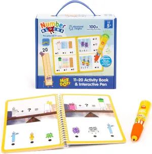 Educational Insights Hot Dots Numberblocks Workbook Numbers 11-20 with Interactive Pen - Learning Activities for Kids Ages 5 , Kindergarten Must Haves