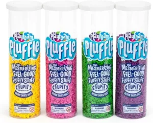 Educational Insights Pluffle® 4-Pack - Sensory Bin Foam Set, No Mess Alternative to Sand Toys & Slime for Toddlers, Fun Sensory Table Filler for Home or Classroom, Gift for Kids Ages 3 