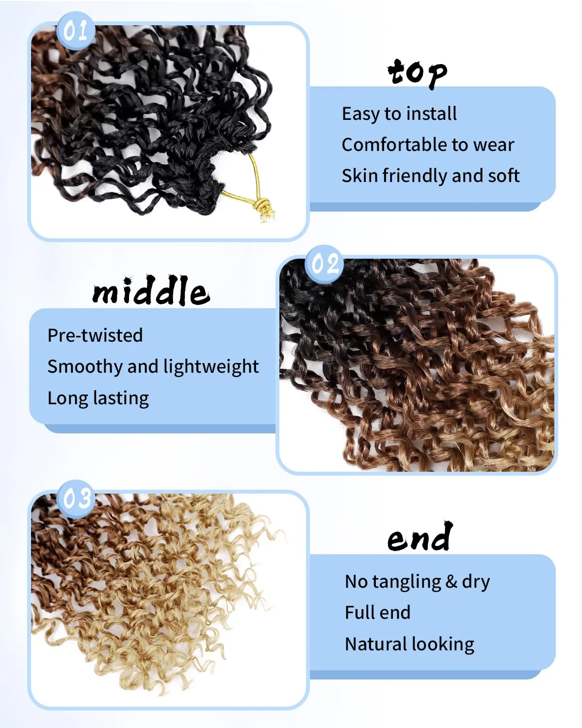 Eerya 10 Inch Yanky Twist Crochet Hair for Women 8 Packs Fluffy Prelooped Senegalese Spring Mini Yankee Yaki Twists Crochet Braids Synthetic Braiding Hair Extensions (10 inch, T1B/30/27)