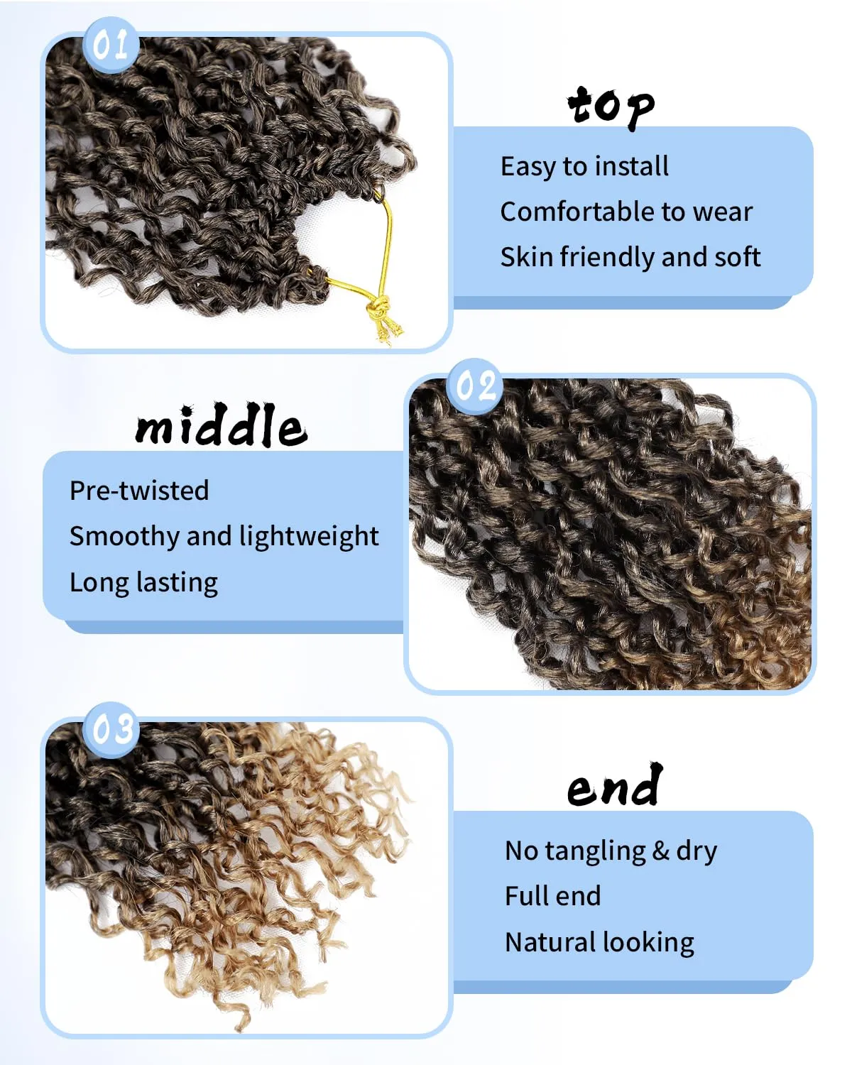 Eerya 8 Inch Yanky Twist Crochet Hair for Women 8 Packs Fluffy Prelooped Senegalese Spring Mini Yankee Yaki Twists Crochet Braids Synthetic Braiding Hair Extensions (8 inch, T27)