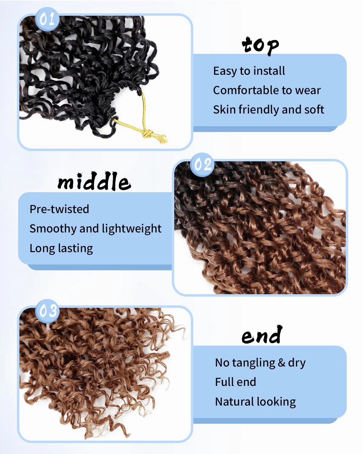 Eerya 10 Inch Yanky Twist Crochet Hair for Women 8 Packs Fluffy Prelooped Senegalese Spring Mini Yankee Yaki Twists Crochet Braids Synthetic Braiding Hair Extensions (10 inch, OT30)