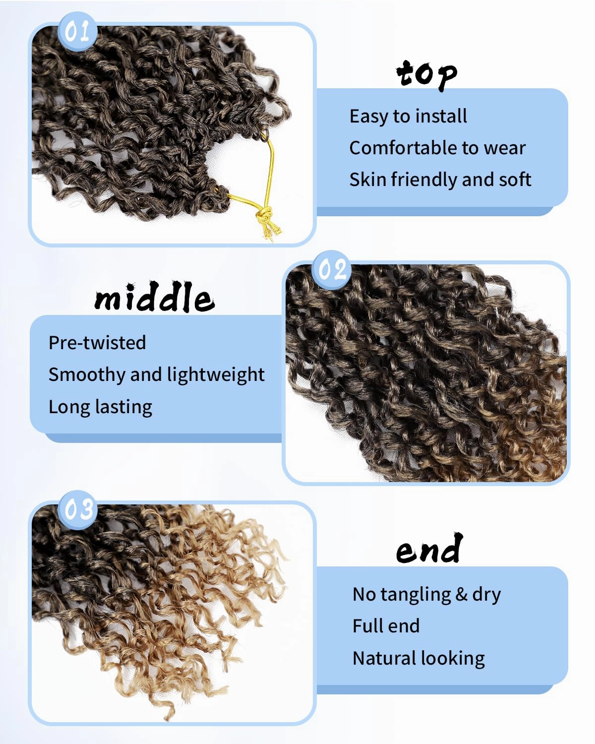 Eerya 10 Inch Yanky Twist Crochet Hair for Women 8 Packs Fluffy Prelooped Senegalese Spring Mini Yankee Yaki Twists Crochet Braids Synthetic Braiding Hair Extensions (10 inch, T27)