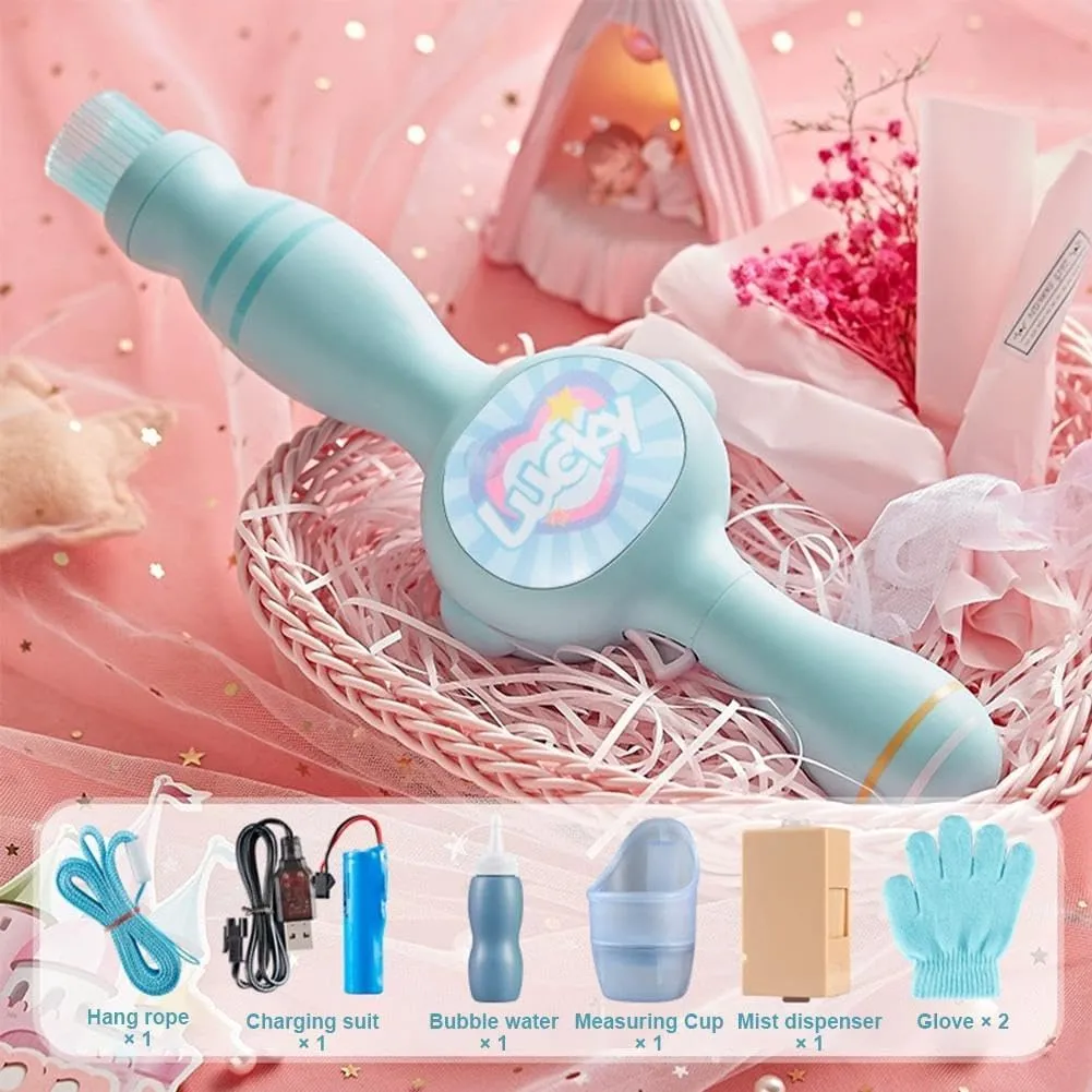 Elastic Bubble Fog Wand,Bubble Makers Machine & Elastic Magic Wand,Interactive Bubble Wands Toys,Manual Bubble Machines with Lights for Party, Wedding,Fun Summer Outdoor Games
