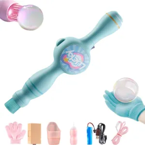 Elastic Bubble Fog Wand,Bubble Makers Machine & Elastic Magic Wand,Interactive Bubble Wands Toys,Manual Bubble Machines with Lights for Party, Wedding,Fun Summer Outdoor Games