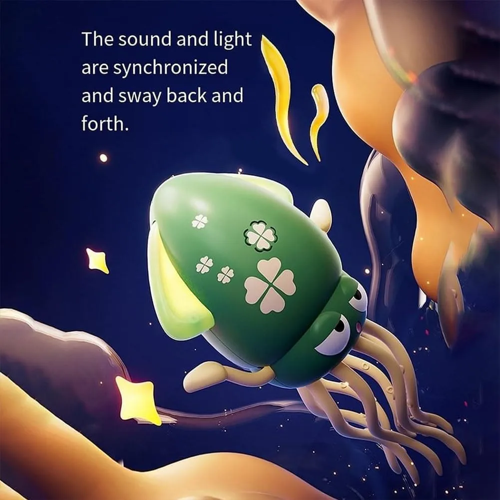 Electric Dancing Octopus Toy, Electric Automatic Obstacle Avoidance Octopus, Crazy 8-Leg Action Octopus with Smart Obstacle Avoidance, Auto Avoid Crawling Dancing Toy (Green,Fishing Rod)