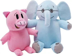 Elephant and Piggie Picture Book Plush Toy Stuffed Elephant Plush Toy Set of 2 (Elephant 13in, Piggy11.8in