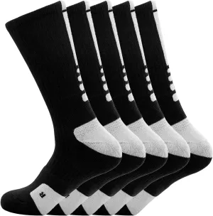 Elite Basketball Socks Cushioned Athletic Crew Socks Thick Compression Sports Socks for Men & Women