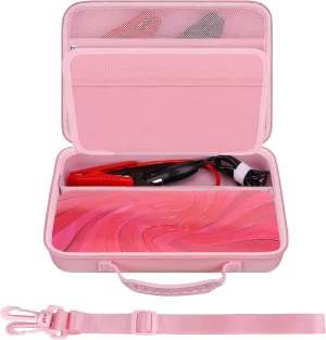 Elonbo Carrying Case for Halo Bolt Ultimate 2.0/ Halo Bolt Ultimate 3.0 Portable Car Battery Jump Starter/ 55500 mwh/Air 58830/ Air   55500/58830/ 44400/57720 Emergency Power Kit Holder, Pink