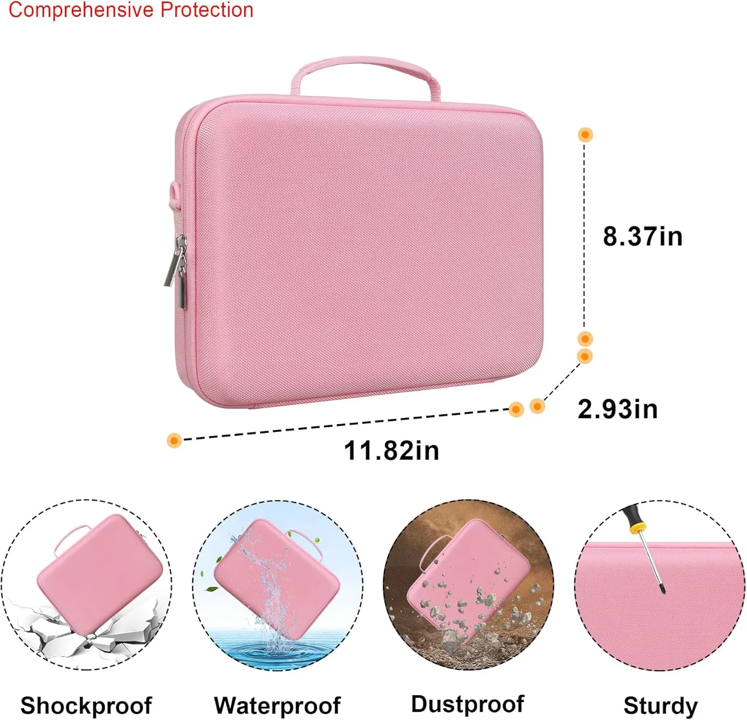 Elonbo Carrying Case for Halo Bolt Ultimate 2.0/ Halo Bolt Ultimate 3.0 Portable Car Battery Jump Starter/ 55500 mwh/Air 58830/ Air   55500/58830/ 44400/57720 Emergency Power Kit Holder, Pink