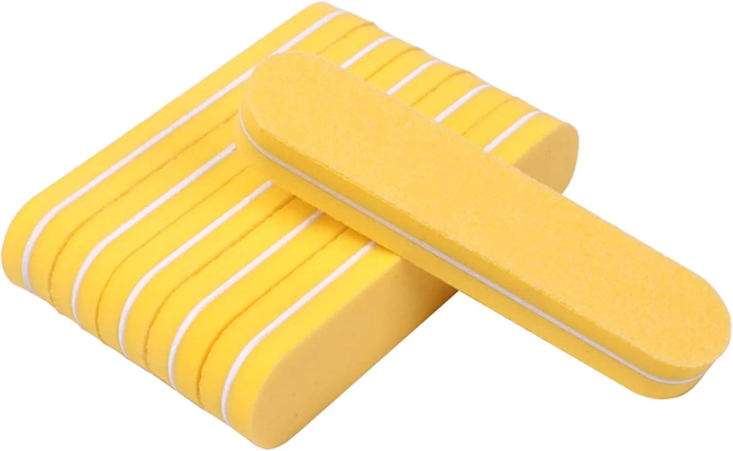 Emery Boards Nail Care kit with Nail File Buffer, 20pcs Yellow Mini Nail File Buffer Sponge 100/180 90mm