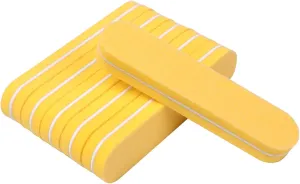 Emery Boards Nail Care kit with Nail File Buffer, 20pcs Yellow Mini Nail File Buffer Sponge 100/180 90mm