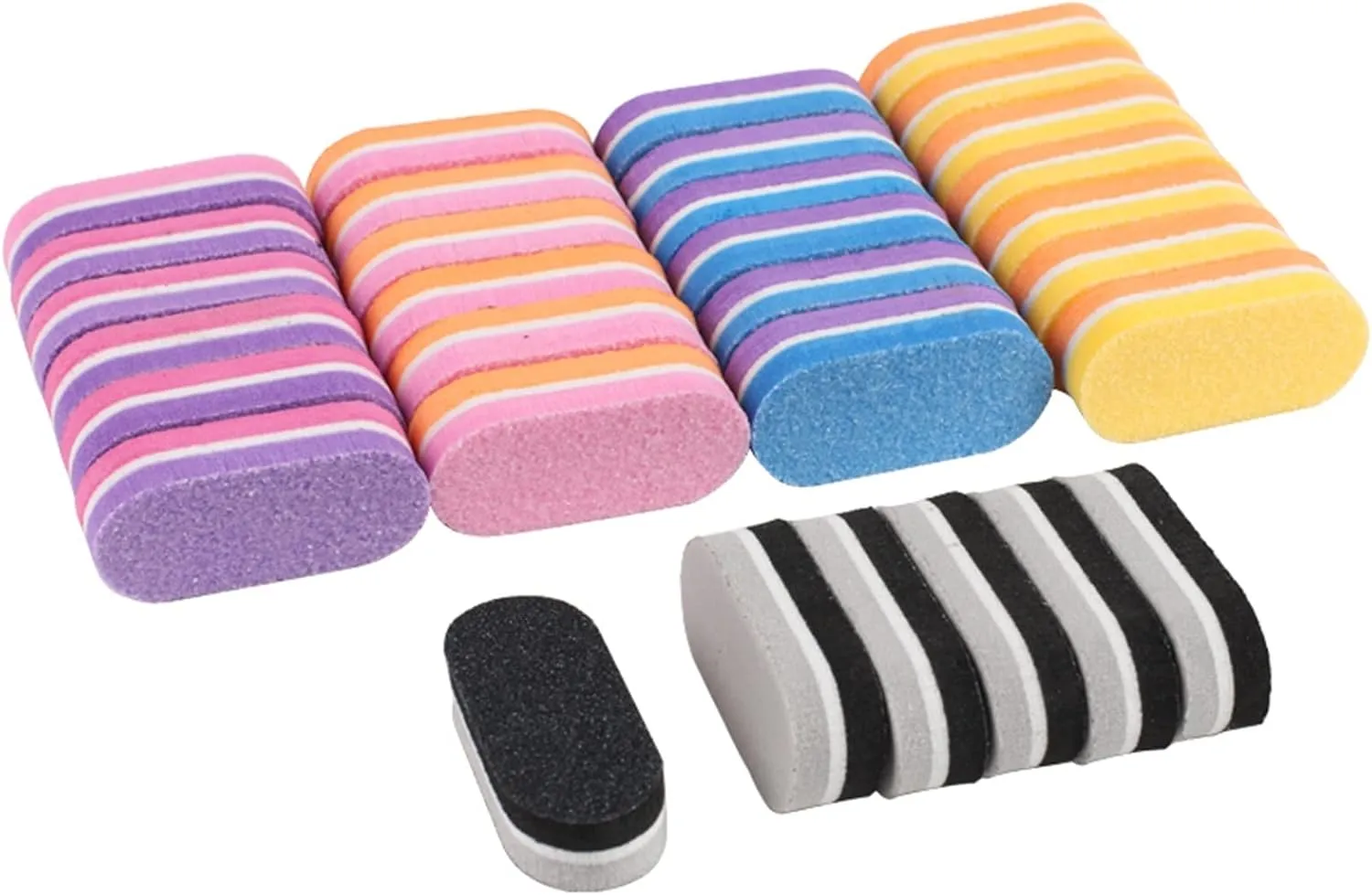 Emery Boards Nail Care kit with Nail File Buffer, 500Pcs/lot Sponge Nail Files 100/186 Mini Mix Color Nail Buffer Double Side Sanding(Lime)