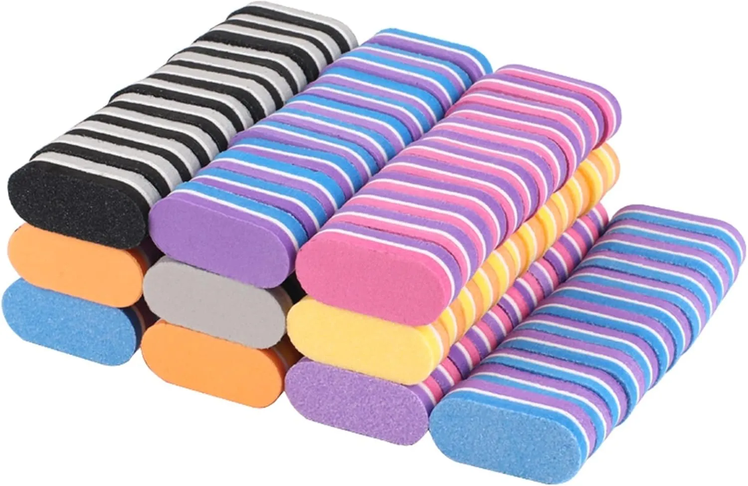 Emery Boards Nail Care kit with Nail File Buffer, 500Pcs/lot Sponge Nail Files 100/186 Mini Mix Color Nail Buffer Double Side Sanding(Lime)