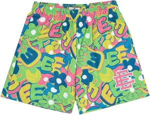 Eric Shorts Mesh Print Drawstring Shorts Hip Hop Casual Cool Workout Basketball Short Pants