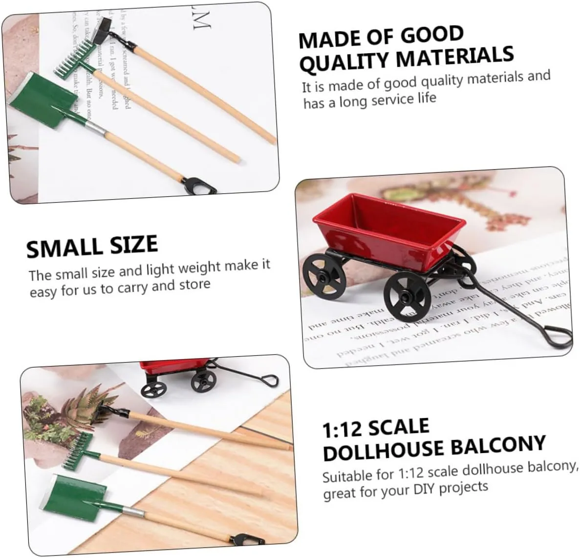 ERINGOGO 3sets Mini Dollhouse Kit Fairy Garden Accessories 8-Piece Set Dollhouse Garden Scenery Models Decorative Tools 8pcs*3