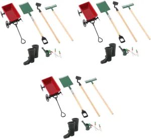 ERINGOGO 3sets Mini Dollhouse Kit Fairy Garden Accessories 8-Piece Set Dollhouse Garden Scenery Models Decorative Tools 8pcs*3