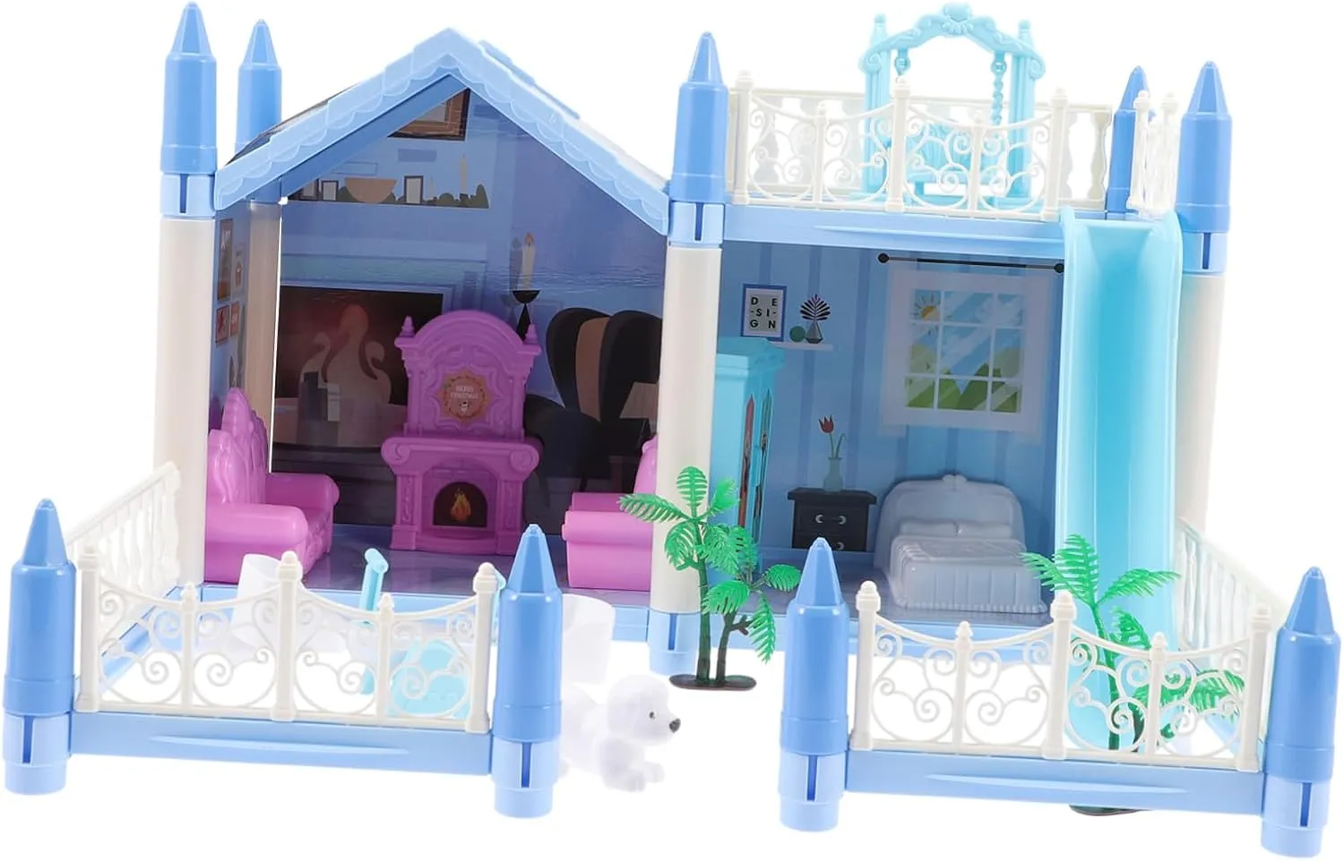 ERINGOGO Bright Colors Mini Doll House Model Kit Assemble Puzzle 5 Year Old Girls