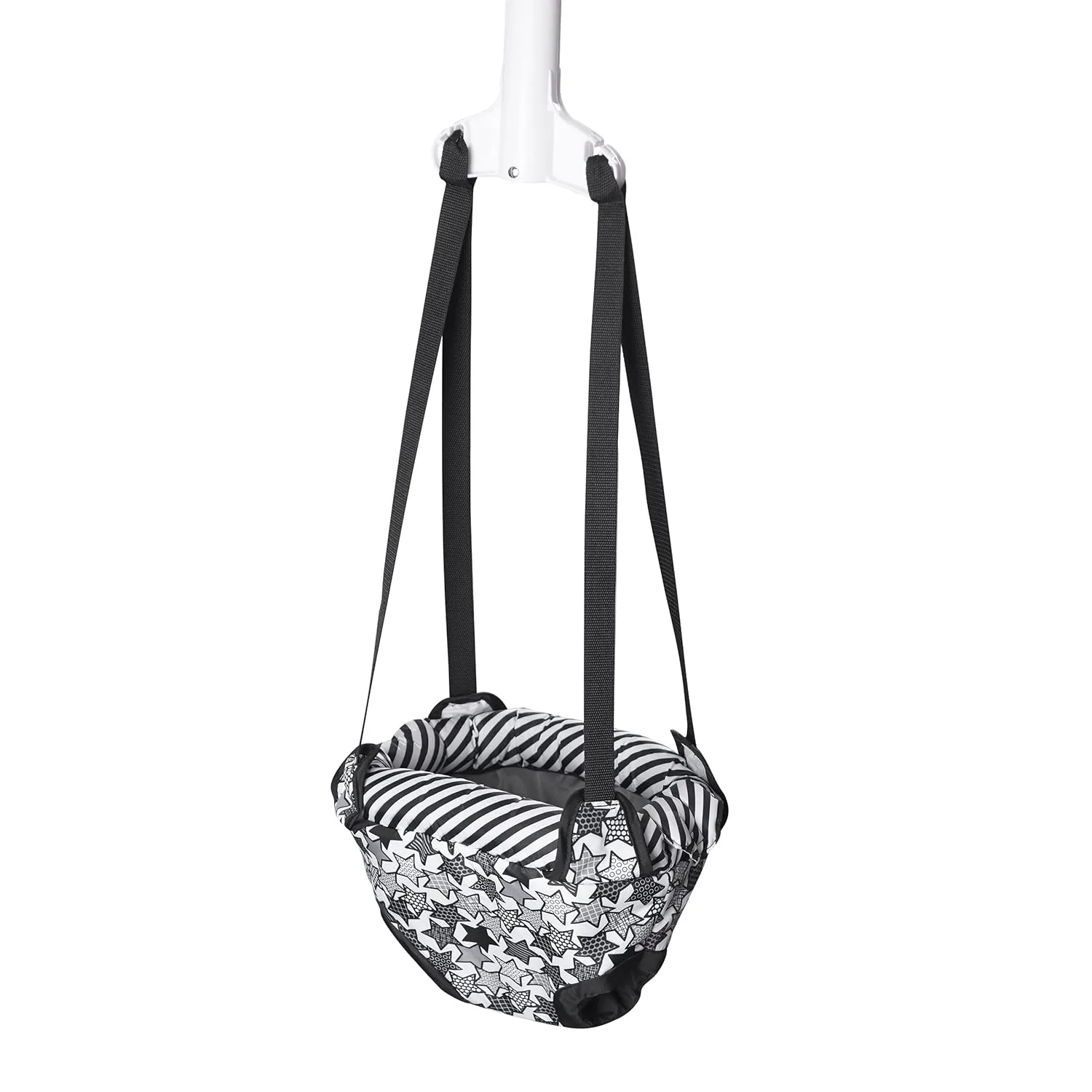 Evenflo Exercaucer Baby Jumper Featuring Easy-to-Use Clamp Attachment for Quick and Tool-Free Set Up and Adjustable Straps to Customize The Height for Your Child, Star Power