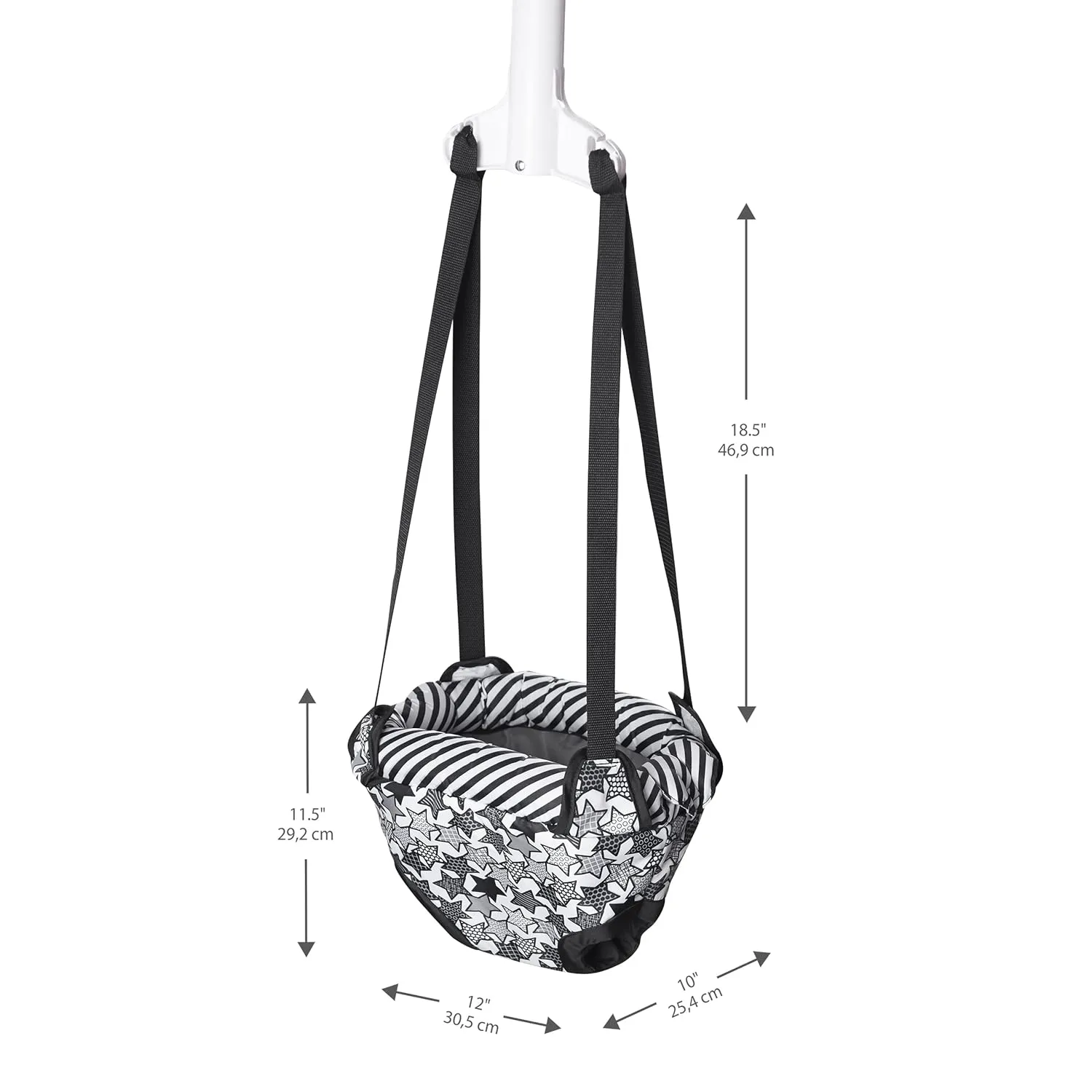 Evenflo Exercaucer Baby Jumper Featuring Easy-to-Use Clamp Attachment for Quick and Tool-Free Set Up and Adjustable Straps to Customize The Height for Your Child, Star Power