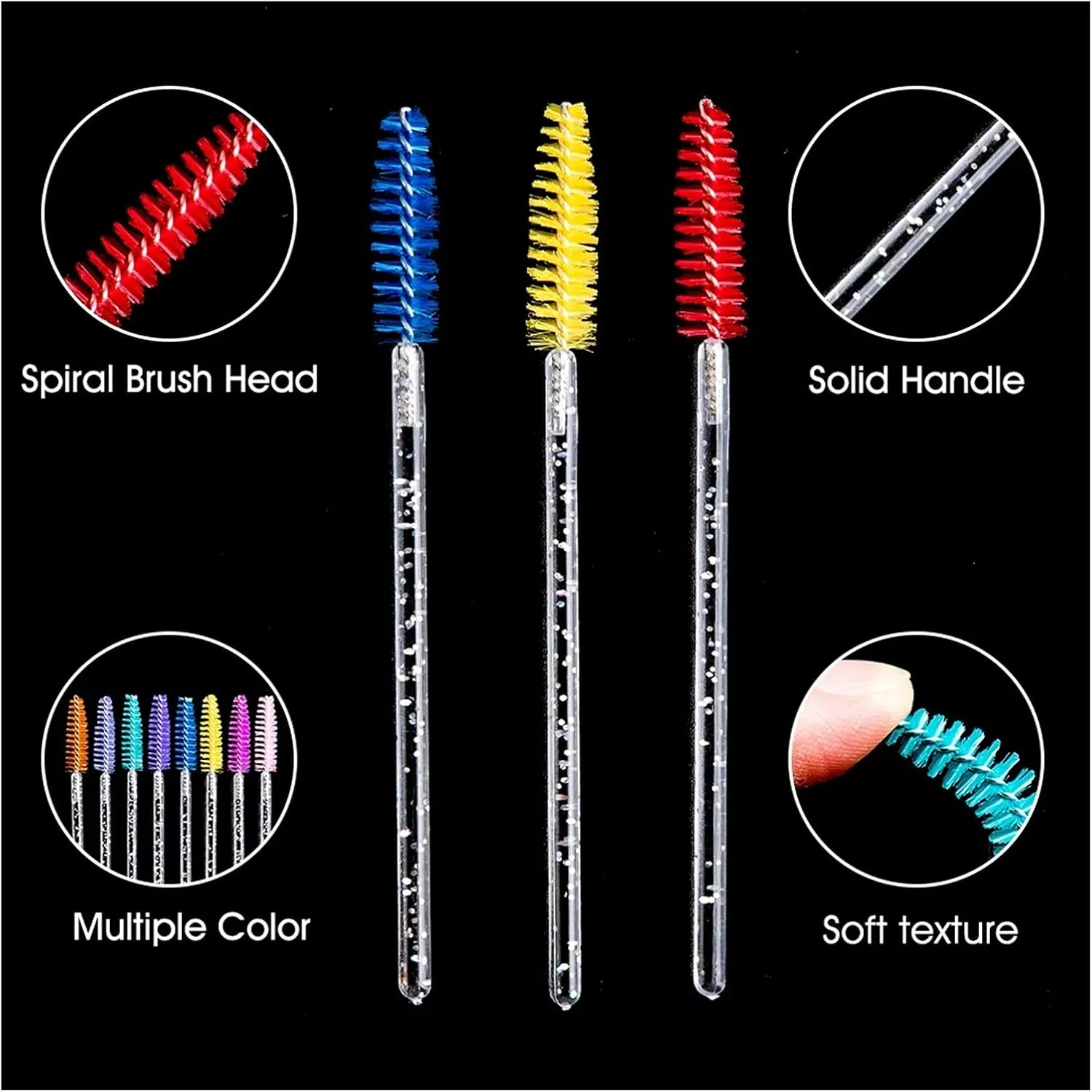Eyelash Extension Disposable Eyebrow Brush Mascara Wand Applicator Spoolers Eye Lashes Cosmetic Brushes Set Makeup Tools (Color : 25pcs Green)