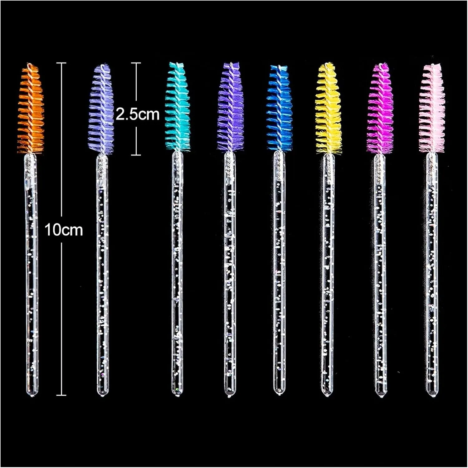 Eyelash Extension Disposable Eyebrow Brush Mascara Wand Applicator Spoolers Eye Lashes Cosmetic Brushes Set Makeup Tools (Color : 25pcs Green)