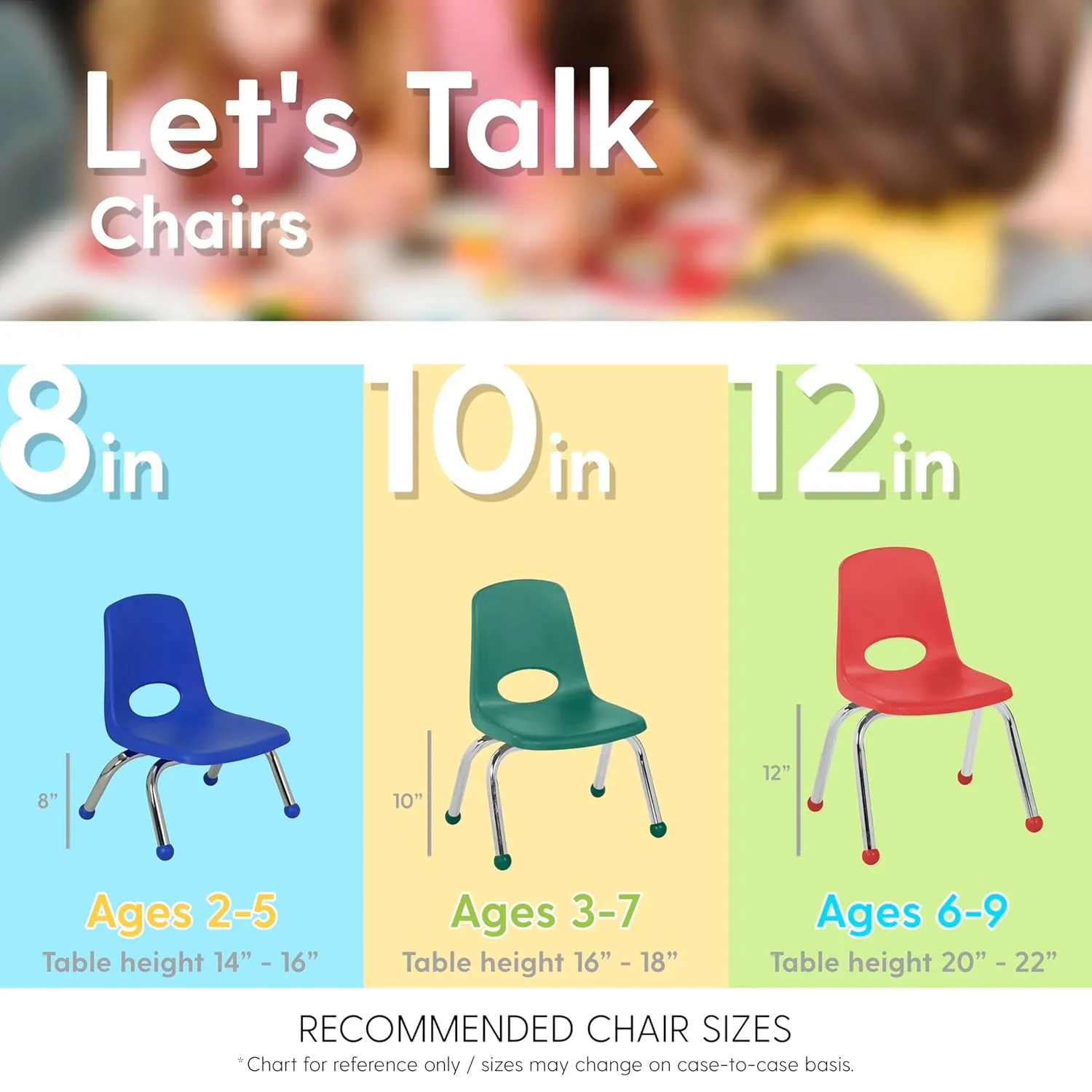 Factory Direct Partners 10359-SF 12" School Stack Chair, Stacking Student Seat with Chromed Steel Legs and Ball Glides for in-Home Learning or Classroom - Seafoam (6-Pack)